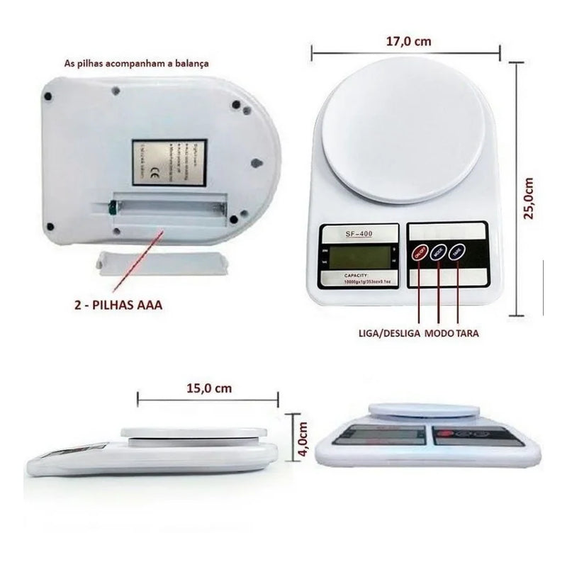 Balança de Cozinha Digital de Alta Precisão | 10 Kg